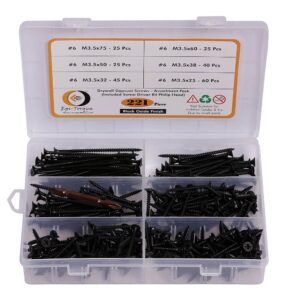 221 Pcs Drywall Gypsum Screws 25-75MM Assortment Pack