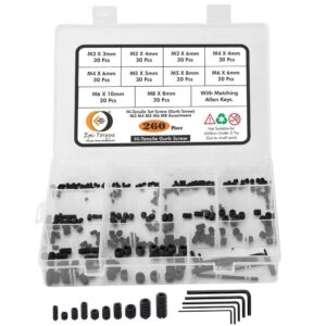 260 Pcs Hi-Tensile Socket Set/Grub Screw 10 Sizes Assortment Pack