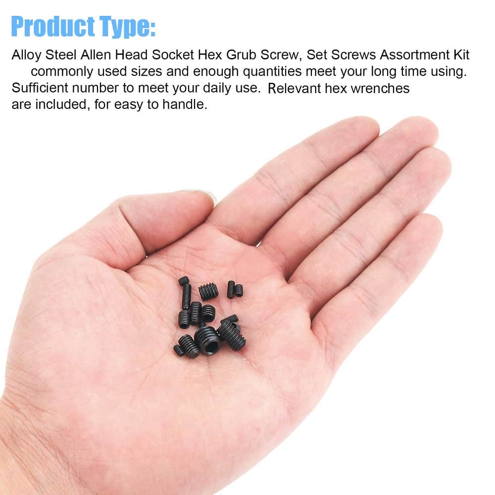 260 Pcs 10 Sizes Hi Tensile Socket Set Grub Screws Assortment Pack 6