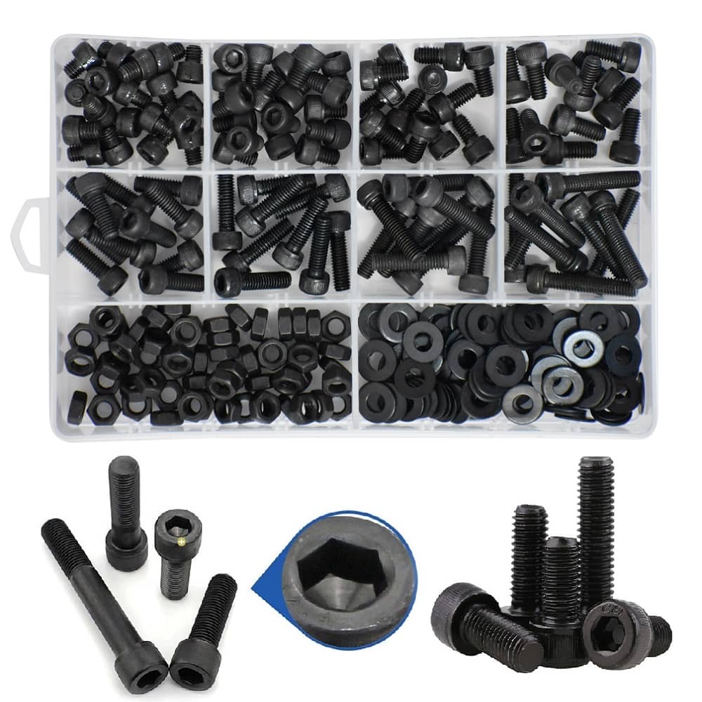 416 Pcs M6 Dia 12.9 Grade Hi Tensile Socket Head Allen Bolts Assortment Pack 5