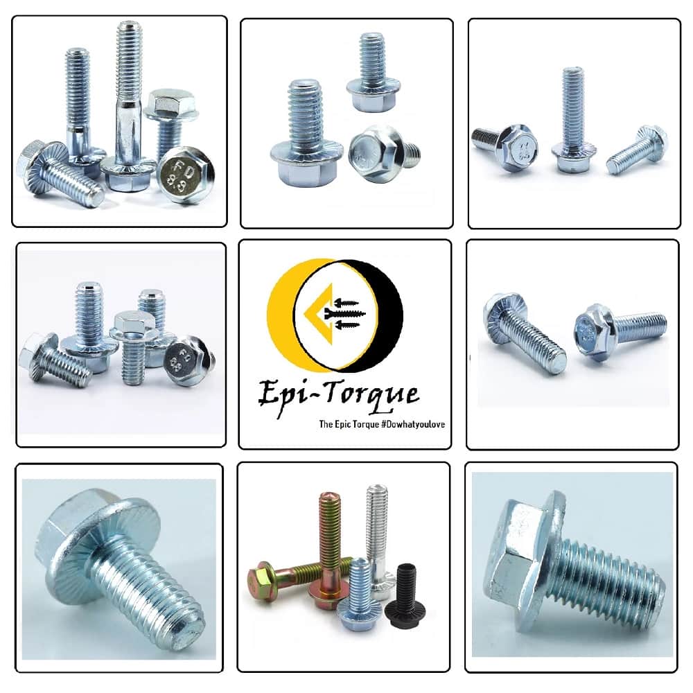 441 Pcs Mild Steel Zinc Plated Flange Hex Bolts M6 M8 M10 M12 Assortment Pack 5