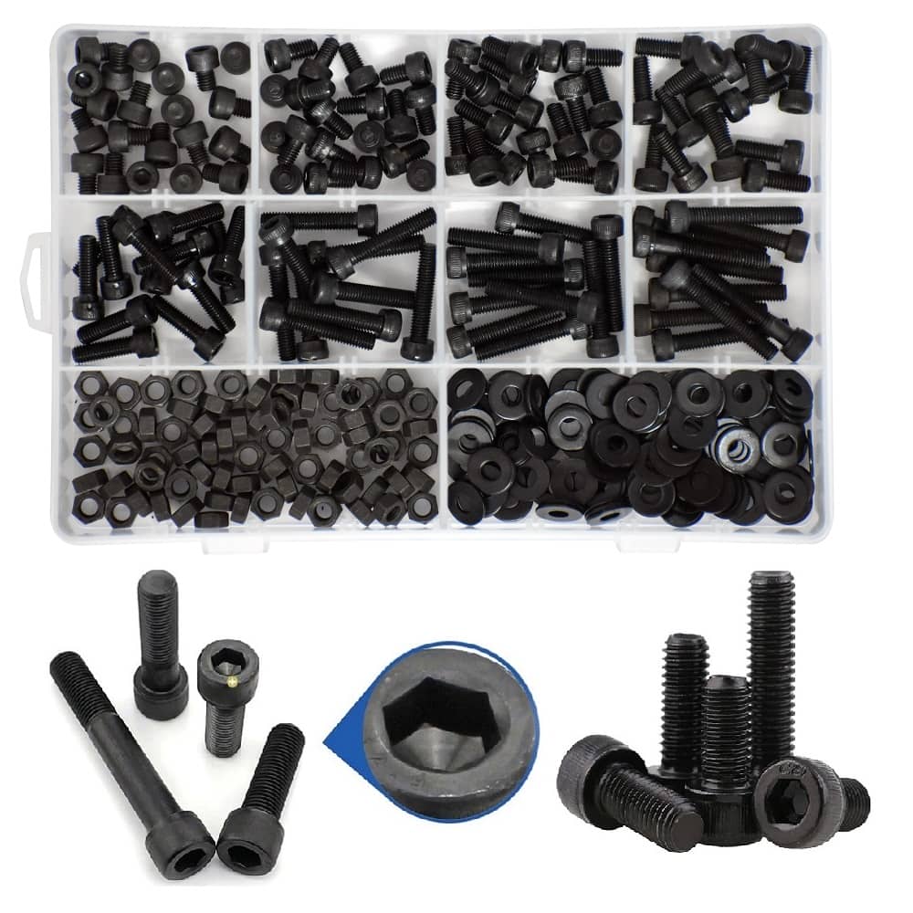 456 Pcs M5 Dia 12.9 Grade Hi Tensile Socket Head Allen Bolts Assortment Pack 5