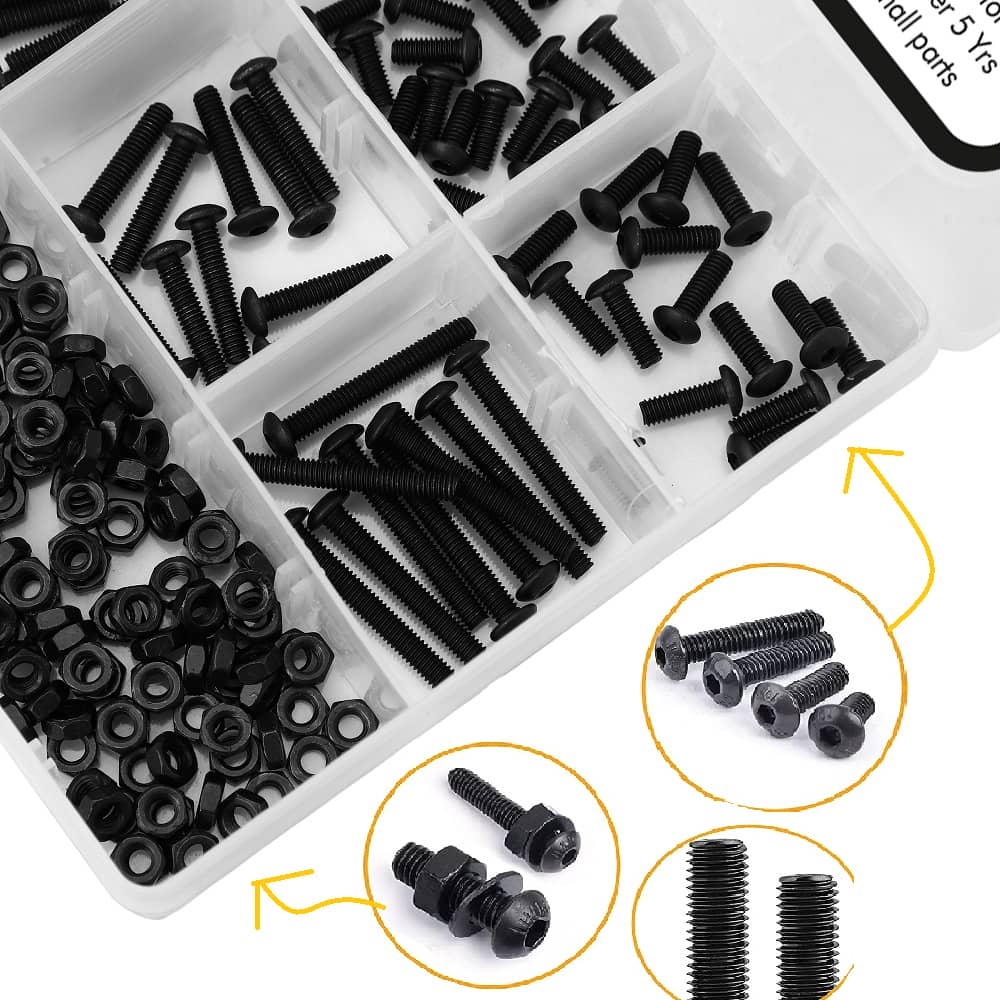 492 Pcs M4 M6 Dia 10.9 Grade Hi Tensile Button Head Bolts Assortment Pack 4