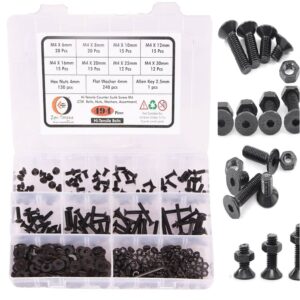 494 Pcs Hi Tensile M4 Dia Socket CSK Flat Head Bolts With Matching Accessories Assortment Pack