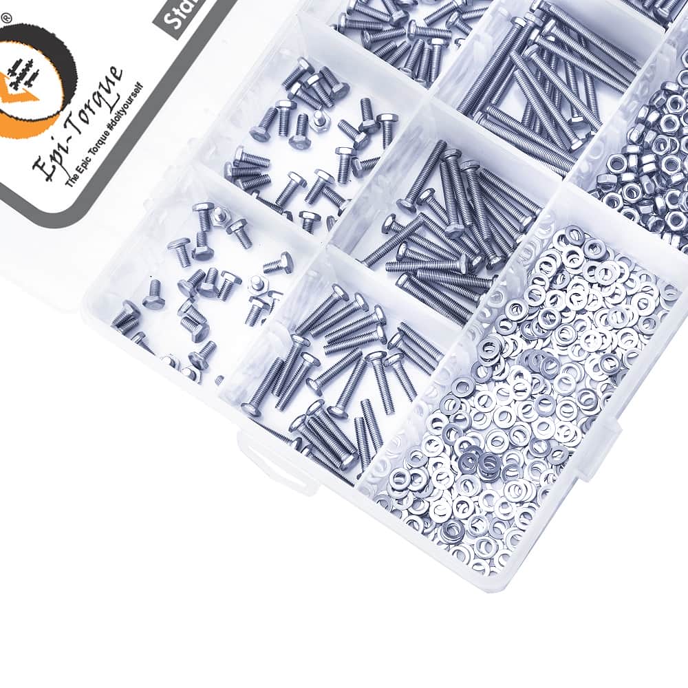690 Pcs M3 Dia Stainless Steel Hex Head Bolts, Nuts, Washers Assortment Pack 3