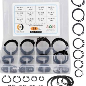 75 Pcs Hi Tensile External Circlip 12 Sizes 20-42mm Assortment Pack