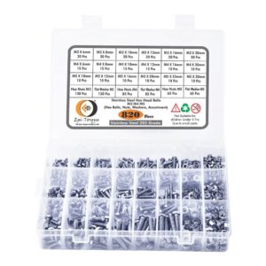 820 Pcs Stainless Steel M3 M4 M5 Dia Hex Head Bolts With Matching Accessories Assortment Pack