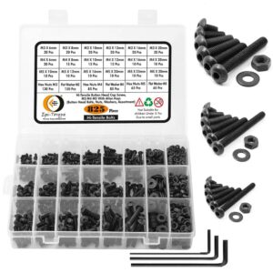 825 Pcs M3 M4 M5 Dia 10.9 Grade Hi Tensile Button Head Bolts Assortment Pack