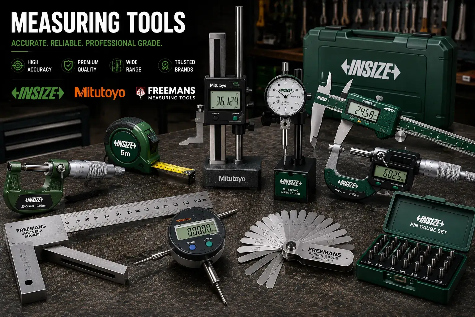 Best Of Measuring Instruments from Insize Mitutoyo kristeel and Freeman