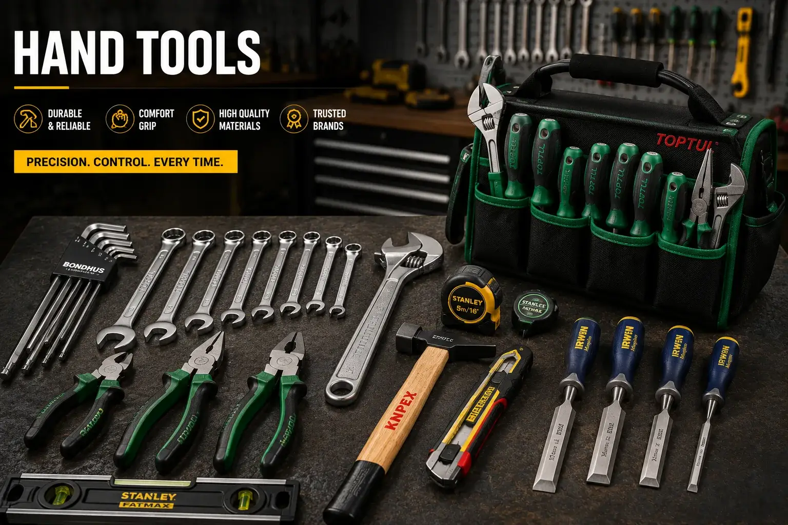 Hand Tools Of All Brands Stanley Toptul Knipex and Taparia