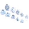 180 Pcs M4 5 6 8 10 Zinc Plated Steel T Nuts Four Claw Nuts Assortment Kit for Wood Rock Climbing Holds Cabinetry Furniture