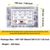 185 Pcs Stainless Steel Socket Set/Grub Screw 10 Sizes Assortment Pack