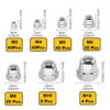 202 Pcs Stainless Steel Serrated Metric Acorn Cap Nuts Hex Dome Cap Assortment Kit, 7 Sizes - M3 M4 M5 M6 M8 M10 M12