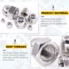 202 Pcs Stainless Steel Serrated Metric Acorn Cap Nuts Hex Dome Cap Assortment Kit, 7 Sizes - M3 M4 M5 M6 M8 M10 M12