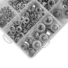 212 Pcs Stainless Steel Serrated Hex Flange Nuts Flange Metric Hex Lock Nuts Assortment Kit (M3 M4 M5 M6 M8 M10 M12)