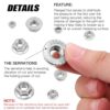 212 Pcs Stainless Steel Serrated Hex Flange Nuts Flange Metric Hex Lock Nuts Assortment Kit (M3 M4 M5 M6 M8 M10 M12)