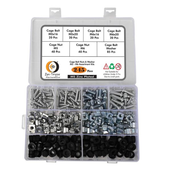 245-Pcs-80-Sets-M5-M6-Cage-Nuts-Screws-Washers-Assortment-Pack-for-Server-Rack-and-Cabinet-7.jpg 245 Pcs 80 Sets M5 M6 Cage Nuts, Screws & Washers Assortment Pack for Cabinets And Server Racks