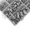 288-PCS-Metric-Rivet-Nut-Kit-Aluminium-Flat-Head-Knurled-Body-Threaded-Insert-7-Sizes-M3-M4-M5-M6-M8-M10-M12-Assortment-Pack-2.jpg 288 PCS Metric Rivet Nut Kit Zinc Plated Flat Head Knurled Body Threaded Insert 7 Sizes M3 M4 M5 M6 M8 M10 M12 Assortment Pack