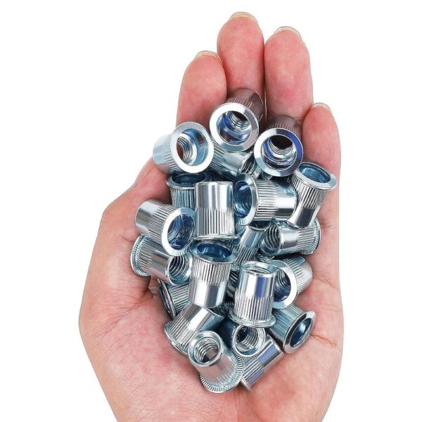 288-PCS-Metric-Rivet-Nut-Kit-Aluminium-Flat-Head-Knurled-Body-Threaded-Insert-7-Sizes-M3-M4-M5-M6-M8-M10-M12-Assortment-Pack-4.jpg 288 PCS Metric Rivet Nut Kit Zinc Plated Flat Head Knurled Body Threaded Insert 7 Sizes M3 M4 M5 M6 M8 M10 M12 Assortment Pack