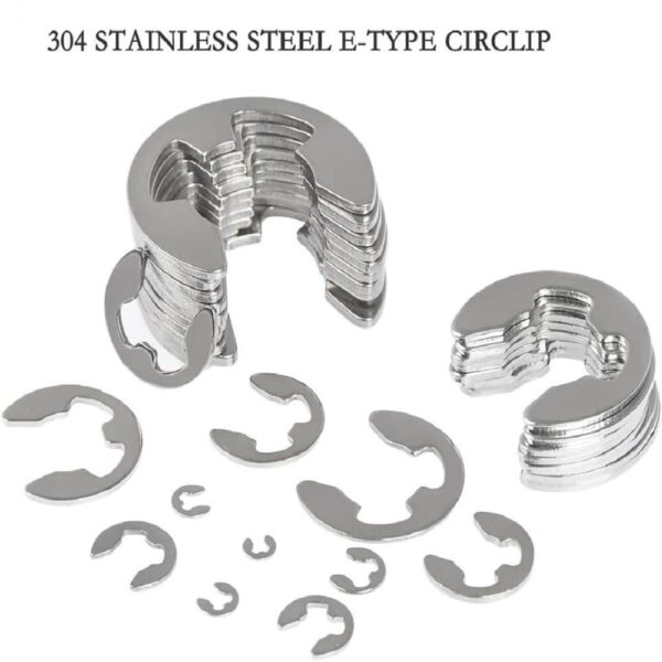 315-Pcs [10-Size] E-Clip 2mm-10mm Circlip External Retaining Ring Assortment Set - 304 Stainless Steel