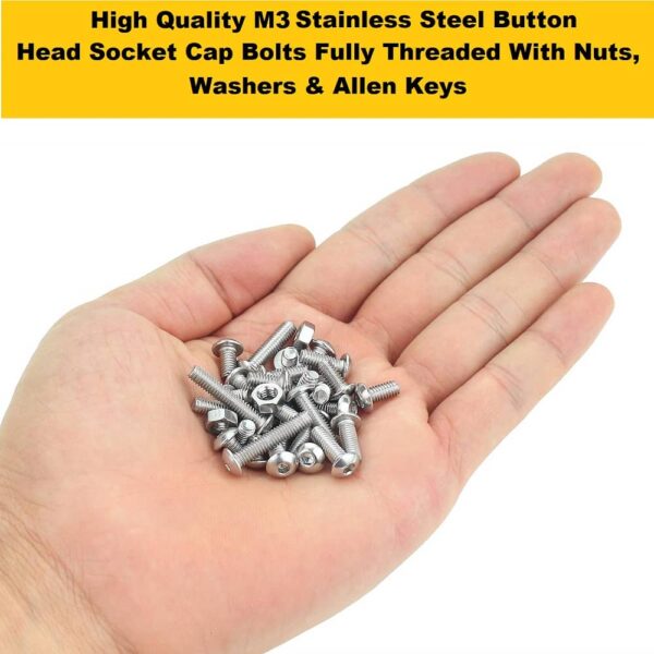 329-Pcs-M6-Dia-Stainless-Steel-Button-Head-Bolt-Assortment-Pack-5.jpg 329 Pcs Stainless Steel M6 Dia Socket Button Head Bolts With Matching Accessories Assortment Pack