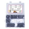 345 Pcs Stainless Steel CSK Slotted Head Screws Different sizes With Matching Rawl Plugs Assortment Pack