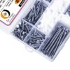 345 Pcs Stainless Steel CSK Slotted Head Screws Different sizes With Matching Rawl Plugs Assortment Pack