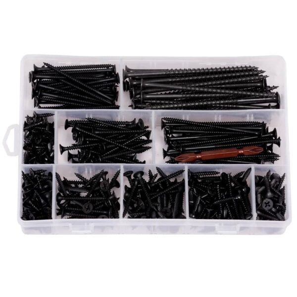 346-Pcs-10-Sizes-Black-Drywall-Gypsum-Screw-3.5MM-6-With-Screw-Driver-Bit-Assortment-Pack-3.jpg 346 Pcs Drywall Gypsum Screws 13-100MM Assortment Pack