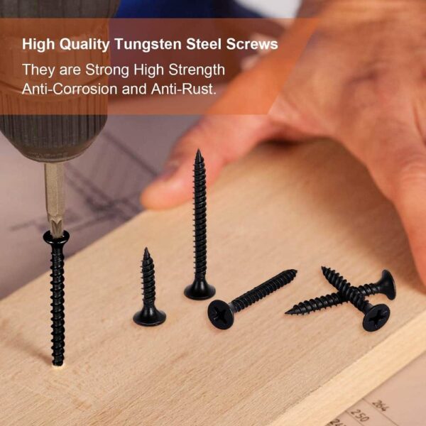 346-Pcs-10-Sizes-Black-Drywall-Gypsum-Screw-3.5MM-6-With-Screw-Driver-Bit-Assortment-Pack-7.jpg 346 Pcs Drywall Gypsum Screws 13-100MM Assortment Pack