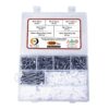 350 Pcs Stainless Steel Flat Slotted Head Wooden Screws Different sizes With Matching Rawl Plugs Assortment Pack