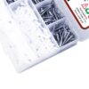 350 Pcs Stainless Steel Flat Slotted Head Wooden Screws Different sizes With Matching Rawl Plugs Assortment Pack
