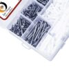 350 Pcs Stainless Steel Flat Slotted Head Wooden Screws Different sizes With Matching Rawl Plugs Assortment Pack