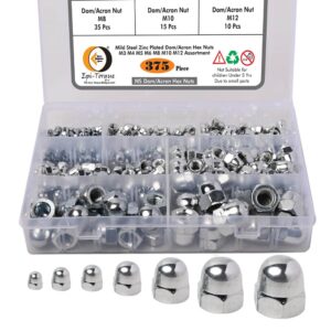 375-Zinc-Plated-Metric-Acorn-Cap-Nuts-Hex-Dome-Cap-Assortment-Kit-7-Sizes-M3-M4-M5-M6-M8-M10-M12-1.jpg 375 Pcs Zinc Plated Metric Acorn Cap Nuts Hex Dome Cap Assortment Kit, 7 Sizes - M3 M4 M5 M6 M8 M10 M12