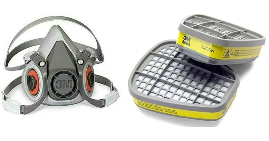 3M Half Facepiece Reusable Respirator 6200 & Organic Vapor Acid Gas Cartridge 6003
