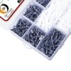 400-Pcs-Zinc-Plated-Slotted-Head-Wwooden-Screws-Assortment-Pack-Half-Threaded-4.jpg 400 Pcs Counter Sunk Slotted Minus Head Half Threaded Zinc Plated Wood Screws Different sizes With Matching Rawl Plugs Assortment Pack
