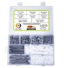 415 Pcs CSK Slotted Head Zinc Plated Screws Different sizes With Matching Rawl Plugs Assortment Pack