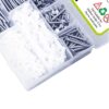 415 Pcs CSK Slotted Head Zinc Plated Screws Different sizes With Matching Rawl Plugs Assortment Pack