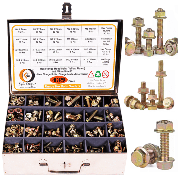 439-Pcs-Mild-Steel-Yellow-Flange-Hex-Bolts-M6-M8-M10-M12-Assortment-Pack-1.png 439 Pcs Mild Steel Yellow Plated M6, M8, M10, M12 Flange Bolts & Flange Nuts Assortment Pack