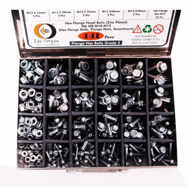 441-Pcs-Mild-Steel-Zinc-Plated-Flange-Hex-Bolts-M6-M8-M10-M12-Assortment-Pack-2.png 441 Pcs Mild Steel Zinc Plated M6, M8, M10, M12 Flange Bolts & Flange Nuts Assortment Pack