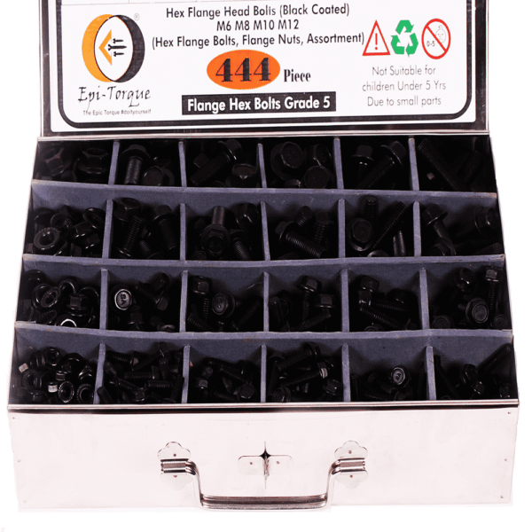 444-Pcs-Mild-Steel-Black-Coated-Flange-Hex-Bolts-M6-M8-M10-M12-Assortment-Pack-2.png 444 Pcs Mild Steel Black Coated M6, M8, M10, M12 Flange Bolts & Flange Nuts Assortment Pack