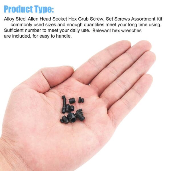 460 Pcs Hi-Tensile Socket Set/Grub Screw 15 Sizes Assortment Pack