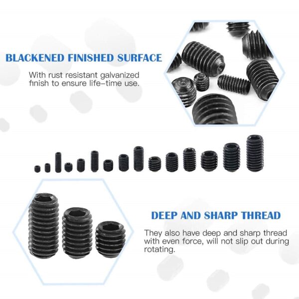 460 Pcs Hi-Tensile Socket Set/Grub Screw 15 Sizes Assortment Pack