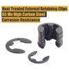475 Pieces 11 Sizes Hi Tensile Black Alloy E-Clip 1.5mm-10mm External Retaining Ring Washer Assortment Pack