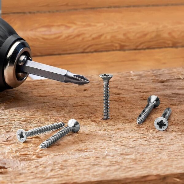 510 Pcs PAN Slotted Head Zinc Plated Screws Different sizes With Matching Rawl Plugs Assortment Pack