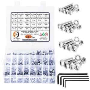 514-Pcs-M3-M4-M5-M6-Dia-Stainless-Steel-Socket-Head-Allen-Bolts-Assortment-Pack-1.jpg 514 Pcs Stainless Steel M3 M4 M5 M6 Dia Socket Head Allen Bolts With Matching Accessories Assortment Pack