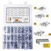 514 Pcs Stainless Steel M3 M4 M5 M6 Dia Socket Head Allen Bolts With Matching Accessories Assortment Pack