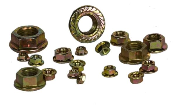 51AV5ztAAL._SL1050_.jpg 665 Pcs Mild Steel Yellow Plated Flange Nuts 7 Sizes M3-M12 Assortment Pack