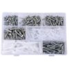 525 Pcs CSK Phillip Plus Head Zinc Plated Screws Different sizes With Matching Rawl Plugs Assortment Pack