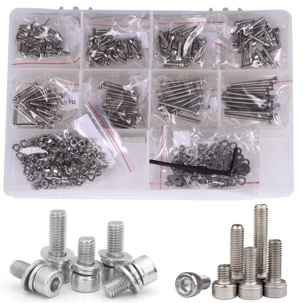 531-Pcs-M3-Dia-Stainless-Steel-Socket-Head-Allen-Bolts-Assortment-Pack-4.jpg 531 Pcs Stainless Steel M3 Dia Socket Head Allen Bolts With Matching Accessories Assortment Pack