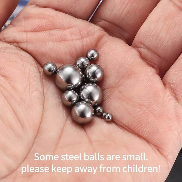 550-Pcs-High-Chrome-High-Carbon-Steel-Balls-Metric-Series-Assortment-Pack-6.jpg 550 Pcs 11 Size 2-8MM Metric Precision Chrome Steel Assorted Loose Bicycle Bearing Ball Assortment Kit (Metric)